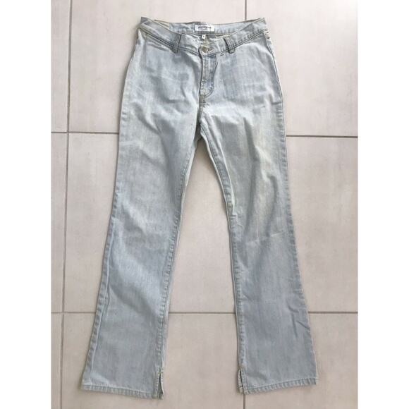 Jill Stuart Cotton Side Slit Straight Leg Denim Jeans FLAWS - Picture 1 of 12